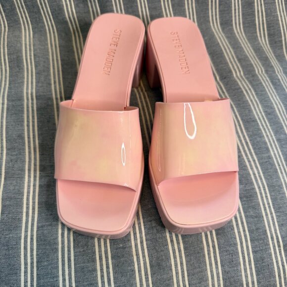 Steve Madden Womens Barbie Pink Harlin Style Block Heels Size 7M Barbie Y2K 90s - Picture 2 of 6
